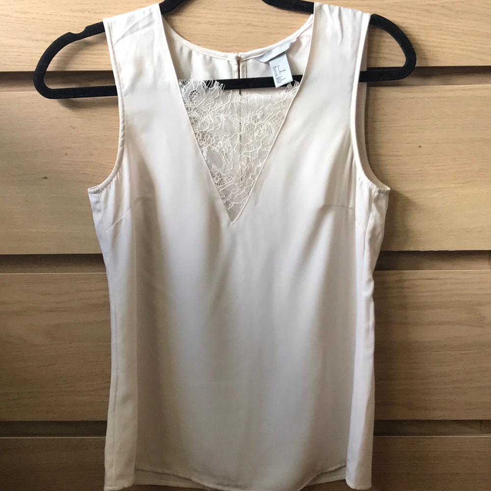 H&M ivory lace top